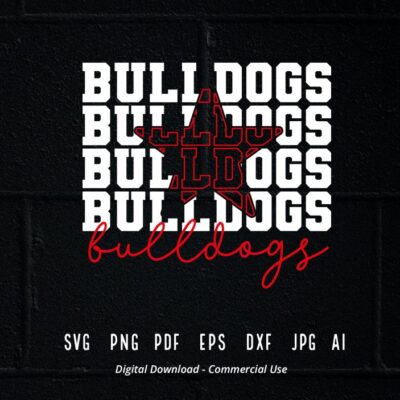 2710 Stacked Bulldogs SVG Bulldogs Mascot svg Bulldogs svg Bulldogs School Team svg Bulldogs Cheer svg School Spirit svg Bulldogs Star svg