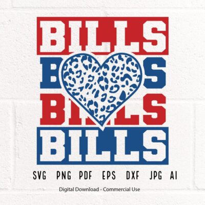 2737 Bills SVG PNG Bills Mascot svg Bills Leopard Heart Bills Cheer svg Bills Shirt svg Bills Heart svg Bills Mom svg Bills Shirt svg