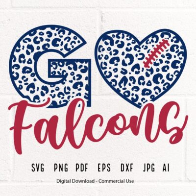 2738 Go Falcons Heart SVG Leopard Heart Falcons svg Falcons svg Falcons School Team Falcons Cheer svg Falcons Football Falcons Heart svg