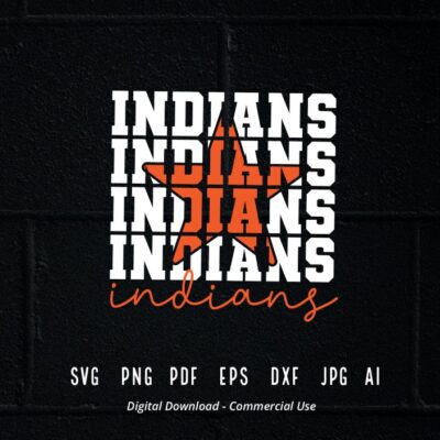 2751 Stacked Indians SVG Indians Mascot svg Indians svg Indians School Team svg Indians Cheer svg School Spirit svg Indians Star svg