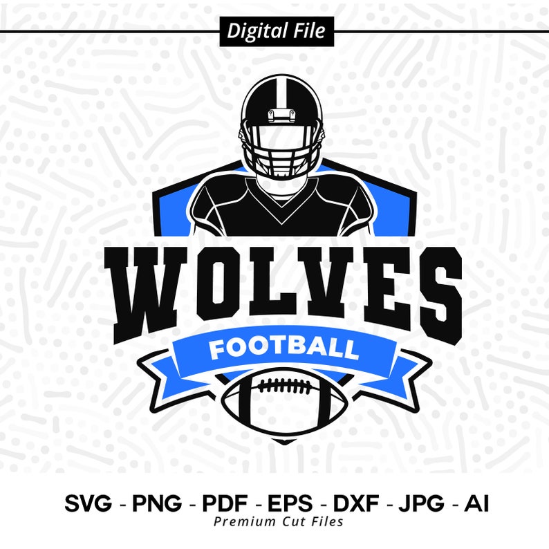 2798 Wolves Football SVG PNG Wolves Football svg Wolve Sublimation png Football Clipart Wolve Vibes svg Wolves Cheer Football Shirt Design