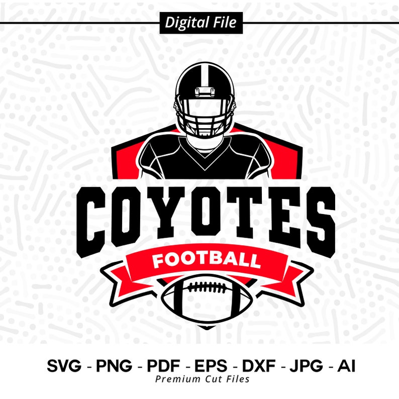 2808 Coyotes Football SVG PNG Coyotes Football svg Coyote Sublimation png Football Clipart Coyote Vibes svg Coyotes Cheer Football Shirt