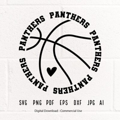 2848 Panthers Basketball SVG PNG Panthers Mascot svg Panthers svg Panthers School Team svg Panthers Hoop svg Basketball Hoop svg School Spirit