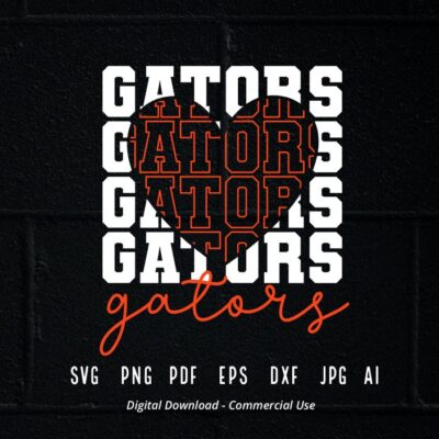 2853 Stacked Gators SVG Gators Mascot svg Gators svg Gators School Team svg Gators Cheer svg School Spirit svg Gators Heart svg