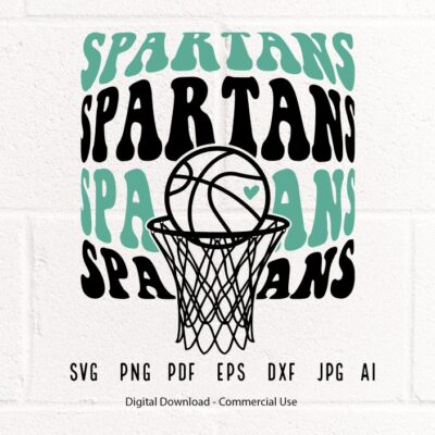 2865 Spartans Basketball SVG PNG Spartans Mascot svg Spartans svg Spartans School Team svg Spartans Hoop svg Basketball Hoop svg School Spirit