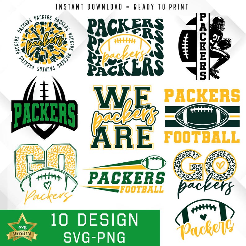 29 Packers Bundle SVG PNG Packers Football Bundle svg Bundle svg Football Bundle Sports Team Svg Digital Cut File Instant Download