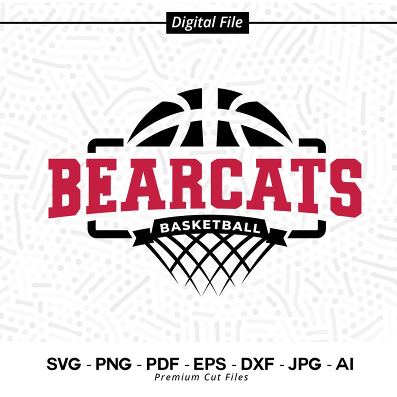 2916 Basketball SVG PNG Bearcat Basketball Bearcat Bearcats Basketball svg Basket svg Sublimation png Digital Download Basketball Clipart