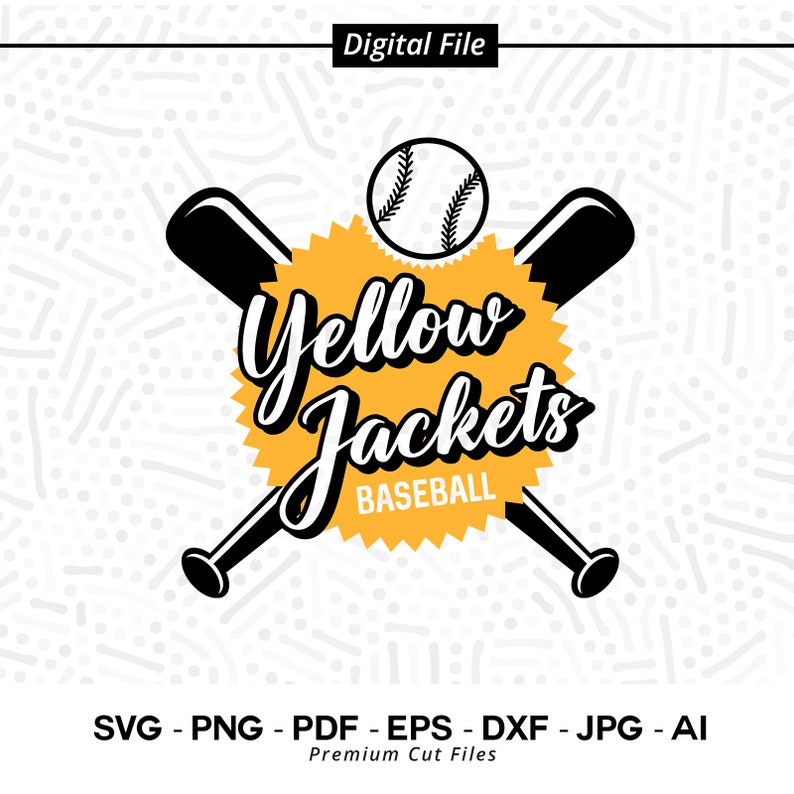 2931 Baseball SVG PNG Yellow Jackets Baseball svg Yellow Jacket Baseball Yellow Jacket Baseball Shirt svg Cricut svg Sublimation png