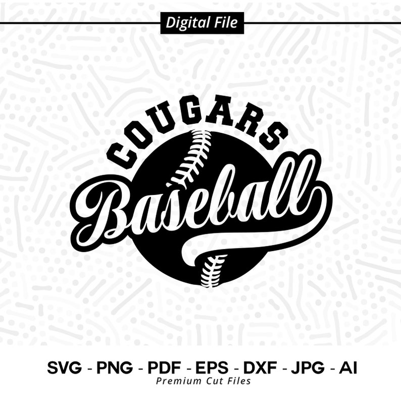 2980 Cougars Baseball Cougar Cougars Baseball svg Cougars Softball svg Cricut svg Digital Download Baseball Clipart SVG for Shirts