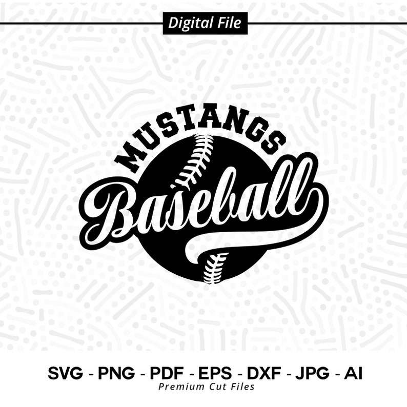 2991 Mustangs Baseball Mustang Mustangs Baseball svg Mustangs Softball svg Cricut svg Digital Download Baseball Clipart SVG for Shirts