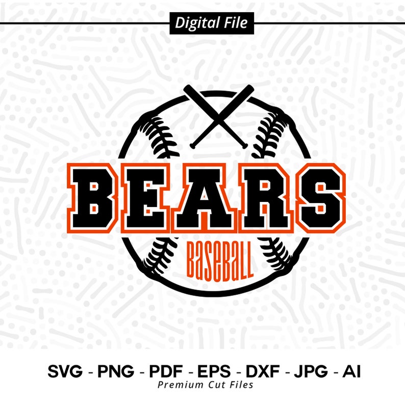 3043 Baseball SVG PNG Bears Baseball svg Bear Baseball Bear Bear Softball Cricut svg Sublimation Cut file SVG for Shirts Baseball Mom