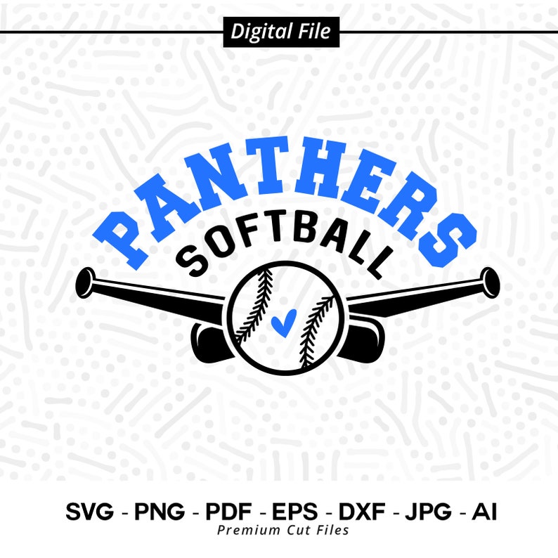 3116 Panthers Svg Png Softball Svg Panther Panthers Softball Shirt Design Softball Clipart Team Spirit Svg Softball Cheer Panthers Vibes