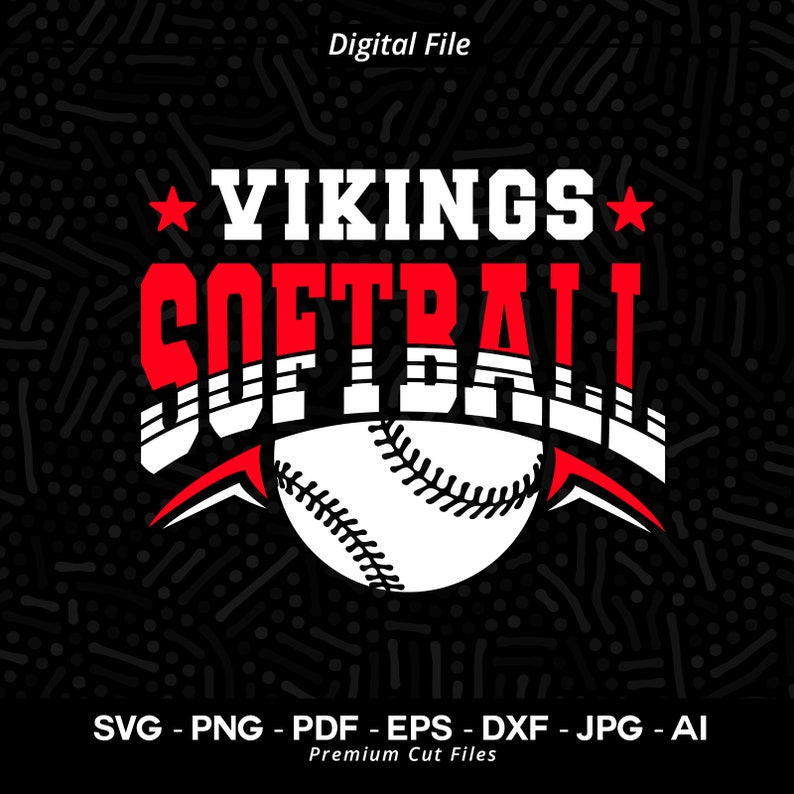 3125 Vikings Softball Svg Png Vikings Softball Shirt Design Softball Clipart Team Spirit Svg Softball Cheer Svg Vikings Vibes Svg