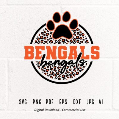 3148 Bengals Paw SVG PNG Bengals svg Leopard Bengals Paw svg Bengals Cheer svg Bengals Mascot svg Bengals Mom svg Bengals Vibes svg Cricut