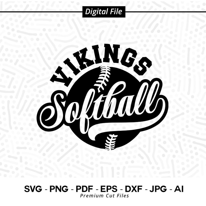 3164 Vikings Softball Svg Png Vikings Softball Shirt Design Softball Clipart Team Spirit Svg Softball Cheer Svg Vikings Vibes Svg