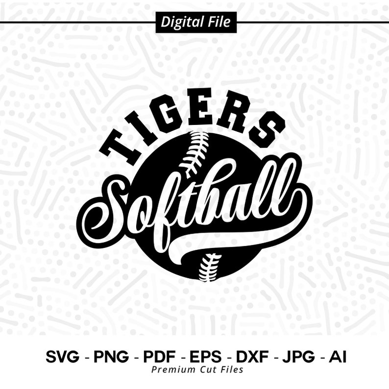 3172 Tigers Softball Svg Png Tigers Softball Shirt Design Softball Clipart Team Spirit Svg Softball Cheer Svg Tigers Vibes Tigers Clipart