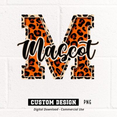 3191 Custom School Team Mascot png Personalized Your Team svg Sublimation Paw Mascot Custom Mascot PNG for Shirts Custom Text Leopard