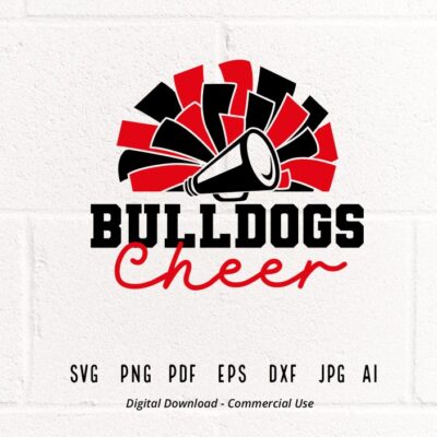 3194 Bulldogs Cheer SVG PNG Bulldogs Mascot svg Bulldogs svg Bulldogs Shirt svg School Spirit Cheer Megaphone Bulldogs Pom pom Bulldogs Girl