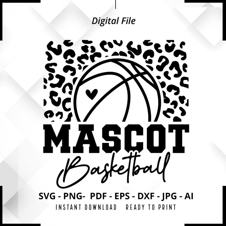 333 Custom School Team Mascot svg Personalized Your Team Leopard Basketball Mascot Custom Mascot Basketball Custom Custom