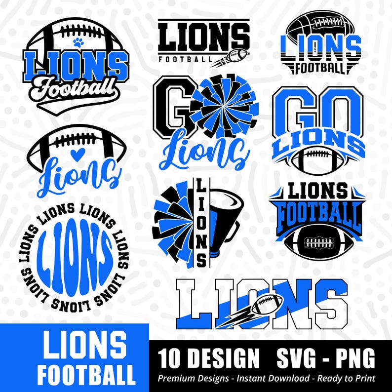 336 Lions Football Bundle SVG PNG Lions Bundle svg Football Bundle Sports Team Svg Bundle svg Cricut Cut File Instant Download Vector