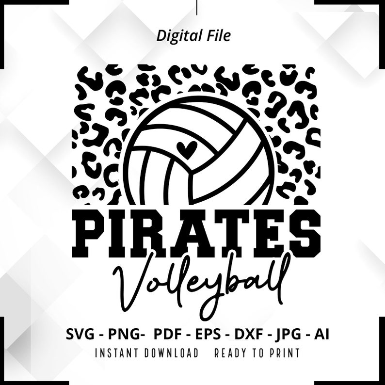 358 Pirates Volleyball SVG PNG Pirates svg Pirates Cheer svg Volleyball svg Pirates Mom svg Pirates Shirt svg Pirates Pride svg Leopard