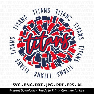 417 Titans SVG Titans Pom Pom svg Titans Cheer svg Titans Cheerleader svg Titans Mascot svg Titans Mom svg Titans Pride Sport svg Silhouette