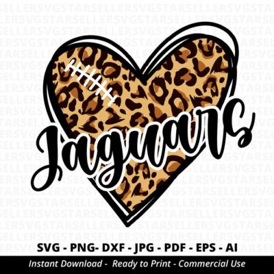 418 Jaguars Leopard Heart SVG Jaguars Heart svg Jaguars svg Love Jaguars Jaguars Mascot svg Jaguars Cheer Jaguars Pride Cricut svg Silhouette