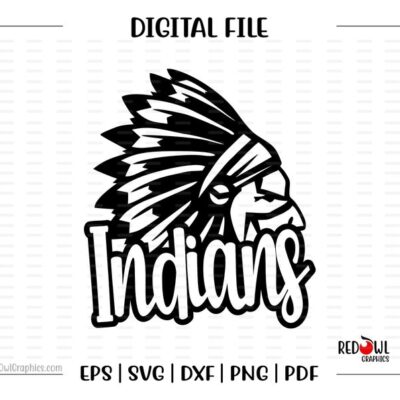 4189 Indian svg Indians svg Indian Indians clipart Mascot School svg dxf eps png pdf sublimation cut file htv clipart digital