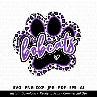 420 Bobcats Paw SVG PNG Bobcats svg Leopard Bobcats Paw svg Bobcats Cheer svg Bobcats Mascot svg Bobcats Mom svg Football Mama svg Cricut