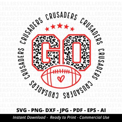 428 Go Crusaders Football SVG PNG Crusaders svg Leopard Go Crusaders svg Crusaders Mascot svg Crusaders Shirt svg Crusaders Football svg