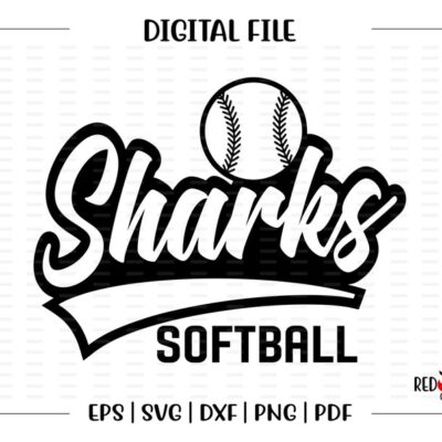 4314 Softball svg Shark Softball svg Shark Sharks Softball svg dxf eps png pdf sublimation cut file htv clipart design digital