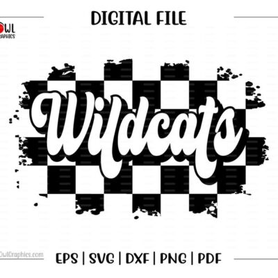 4316 Wildcat svg Wildcats svg Wildcat Checker Board Checker Retro Wildcat svg dxf eps png pdf sublimation cut file htv