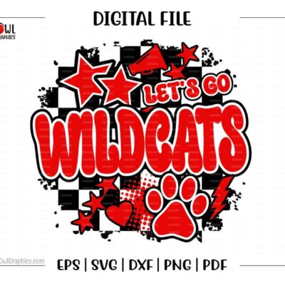 4339 Wildcat svg Wildcats svg Wildcat Wildcats Clipart Mascot School svg dxf eps png pdf sublimation cut file htv vector digital