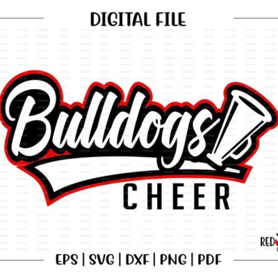 4353 Cheerleader svg Bulldog Cheerleader Bulldog Bulldogs Cheer Cheerleader Cheerleading svg dxf eps png pdf sublimation cut file