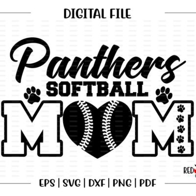 4379 Softball Mom svg Panther Softball Mom svg Panther Panthers Softball Mom svg dxf eps png pdf sublimation cut file htv vector