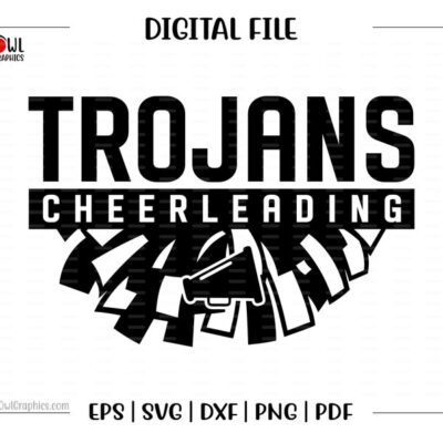 4396 Cheerleader svg Trojan Cheerleader Trojan Trojans Cheer Cheerleader Cheerleading svg dxf eps png pdf sublimation cut file