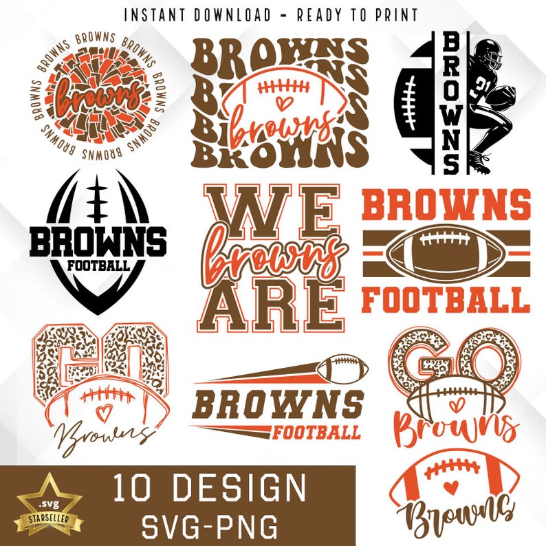 44 Browns Bundle SVG PNG Browns Football Bundle svg Bundle svg Football Bundle Sports Team Svg Digital Cut File Instant Download