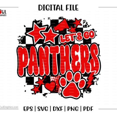 4434 Panther svg Panthers svg Paw svg Panther Checker Checkerboard Paw svg dxf eps png pdf sublimation cut file htv Coach Mom Dad