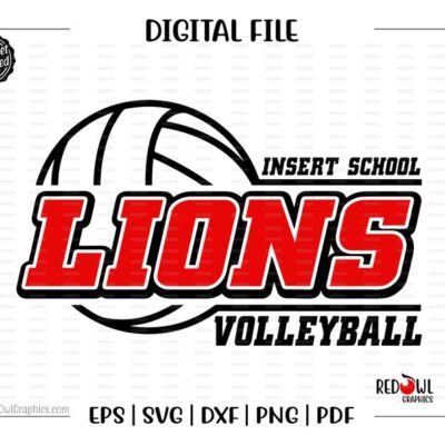 4473 Volleyball svg Lions Volleyball svg Lion Lions Volleyball svg dxf eps png pdf sublimation cut file htv vector digital