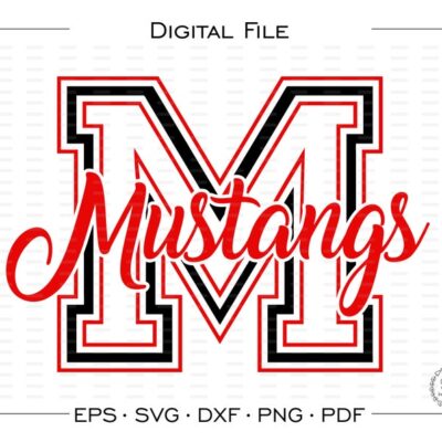 4526 Mustang svg Mustangs svg Mustang Mustangs M Mascot School svg dxf eps png pdf sublimation cut file htv