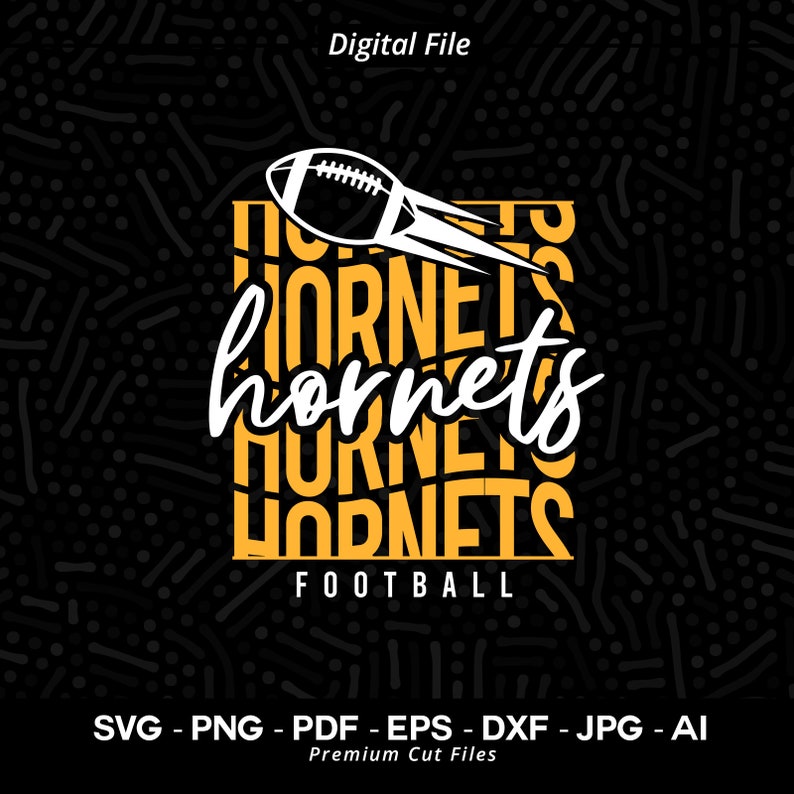 453 Stacked Hornets Football SVG Hornets svg Hornet svg Football svg Hornets Cheer svg Hornets Vibes Hornets Shirt Svg School Spirit Svg