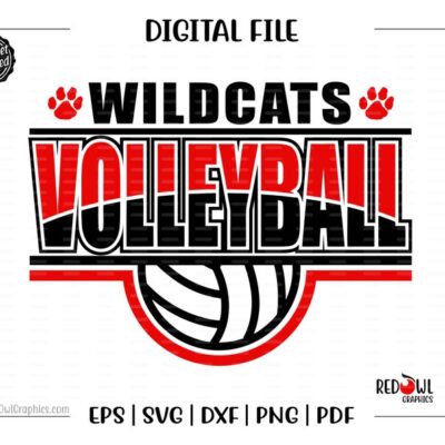 4540 Volleyball svg Wildcat Volleyball svg Wildcat Wildcats Volleyball svg dxf eps png pdf sublimation cut file htv vector digital