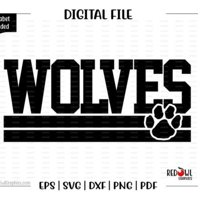 4549 Wolves svg Wolves Wolf Mascot School svg dxf eps png pdf sublimation cut file htv vector digital clipart design