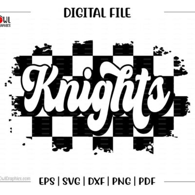 4574 Knight svg Knights svg Knight Knights Retro Knights Checker Team Mascot School svg dxf eps png pdf sublimation cut file htv