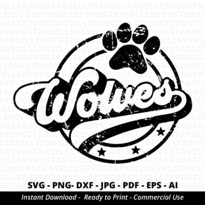 46 Wolves SVG PNG Wolves Paw svg Wolves Mascot svg Wolves Cheer svg Retro Wolves svg Wolves Sport svg Wolves Shirt svg Wolves School Team