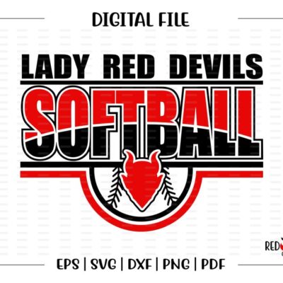 4603 Softball svg Red Devil Softball svg Red Devil Devil Softball svg dxf eps png pdf sublimation cut file htv vector digital