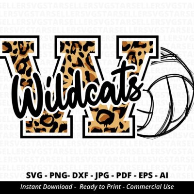 463 Wildcats Volleyball SVG Leopard Wildcats svg Cheer Mom svg Team Spirit svg Volleyball Mom svg Wildcats Mascot svg Cricut svg Silhouette