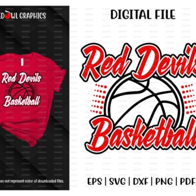 4642 Basketball svg Red Devil Basketball Red Devil Devil Basketball svg dxf eps png pdf sublimation cut file htv clipart design