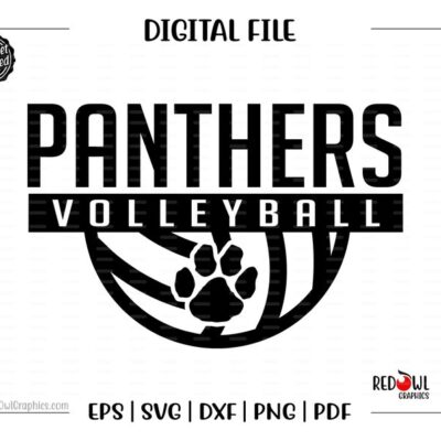 4665 Volleyball svg Panther Volleyball svg Panther Panthers Volleyball svg dxf eps png pdf sublimation cut file htv vector digital