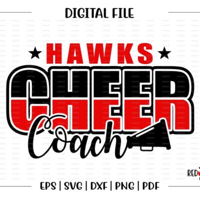 4675 Cheer Coach svg Hawk Cheer Coach Hawk Hawks Cheer Cheerleader Cheerleading Coach svg dxf eps png pdf sublimation cut file